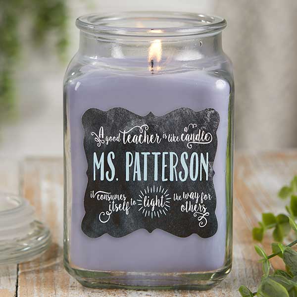 Teachers Light The Way Personalized Scented Glass Candle Jars - 21897