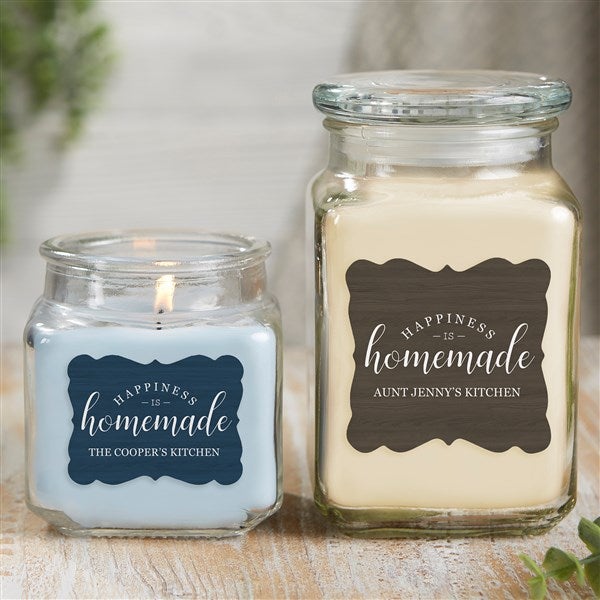 21906 - Happiness Is Homemade Personalized Scented Glass Candle Jar