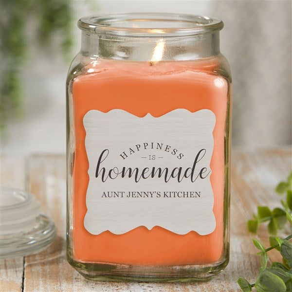 Happiness Is Homemade Personalized Scented Glass Candle Jar - 21906