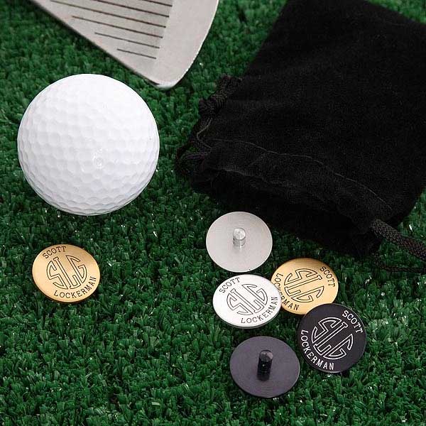 Monogram Personalized Golf Ball Markers