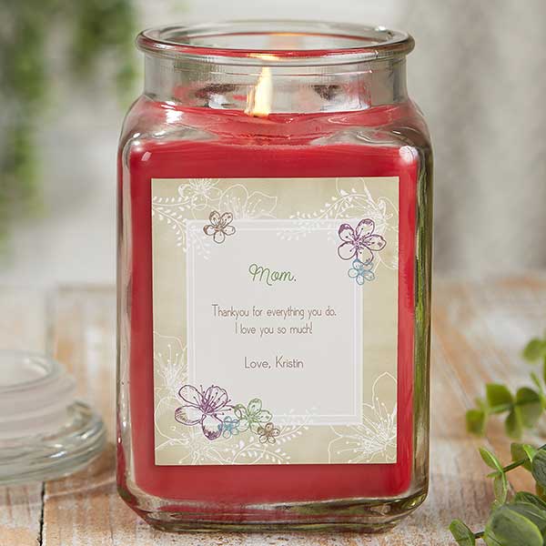 Personalized Scented Glass Candle Jar Gift For Her - 21917
