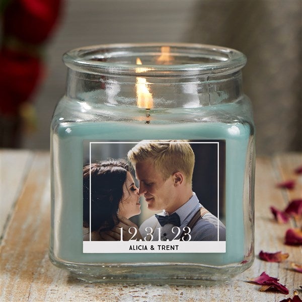 Personalized Scented Candle Jar - Our Wedding Photo - 21920