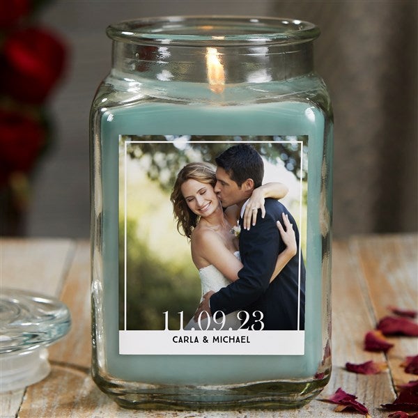 Personalized Scented Candle Jar - Our Wedding Photo - 21920