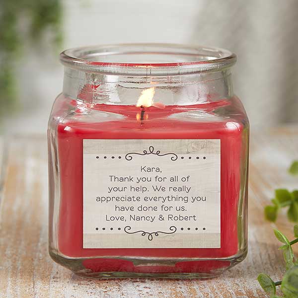 Personalized Scented Glass Candle Jars - Thank You Candle - 21921