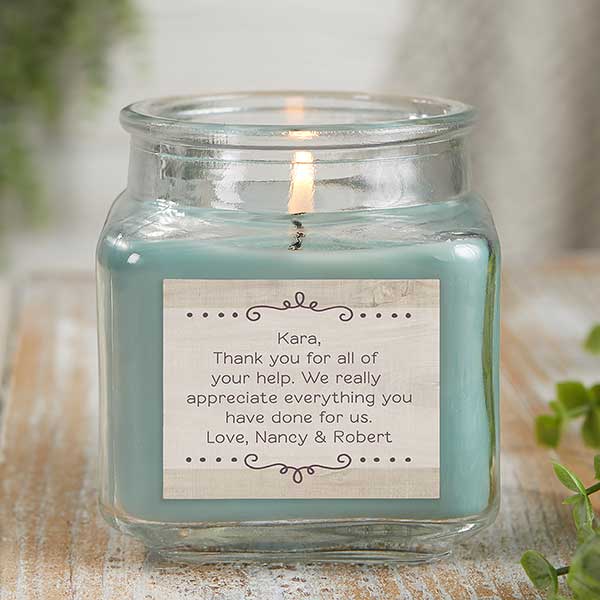 Personalized Scented Glass Candle Jars - Thank You Candle - 21921