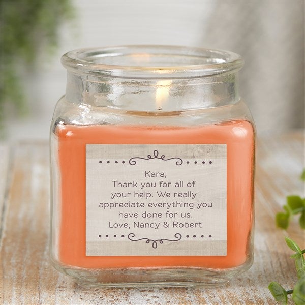 Personalized Scented Glass Candle Jars - Thank You Candle - 21921