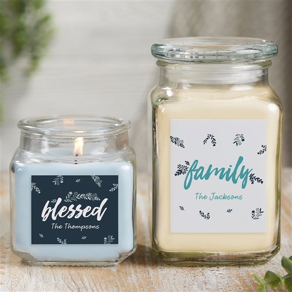 21923 - Cozy Home Personalized Scented Glass Candle Jar
