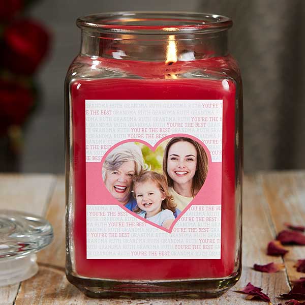 Love You This Much Custom Photo Scented Glass Candle Jars - 21924