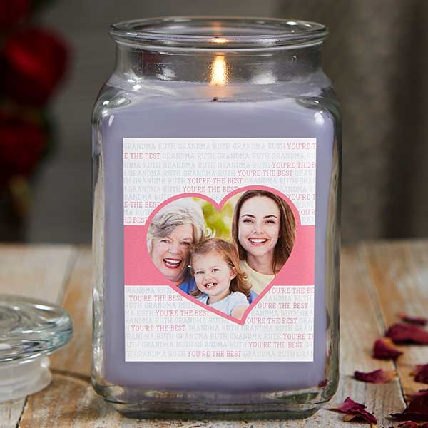 Love You This Much Custom Photo Scented Glass Candle Jars - 21924