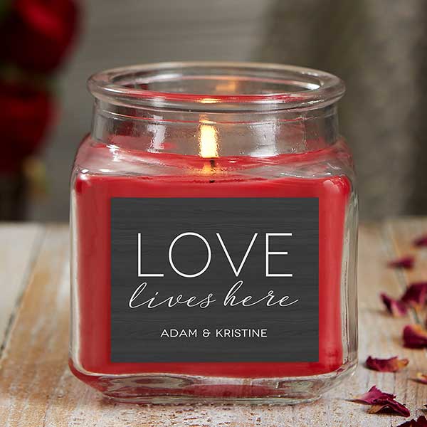 Love Lives Here Personalized Romantic Candle Gift - 21926