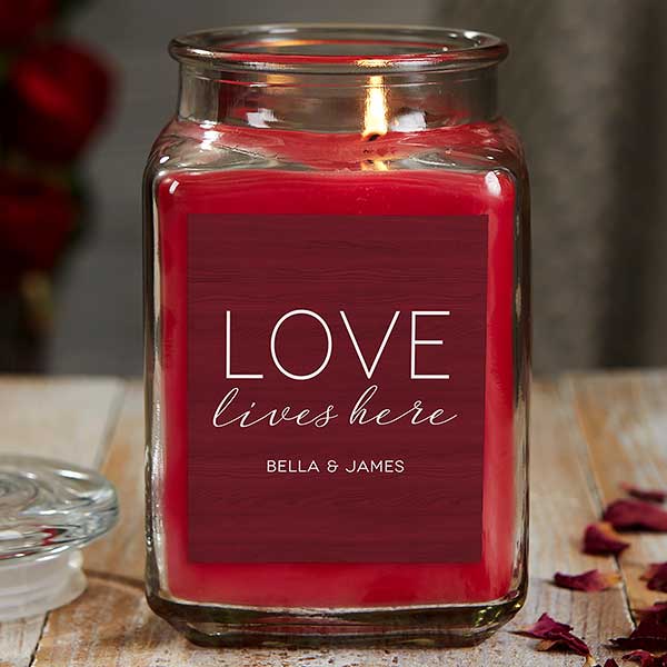 Love Lives Here Personalized Romantic Candle Gift - 21926