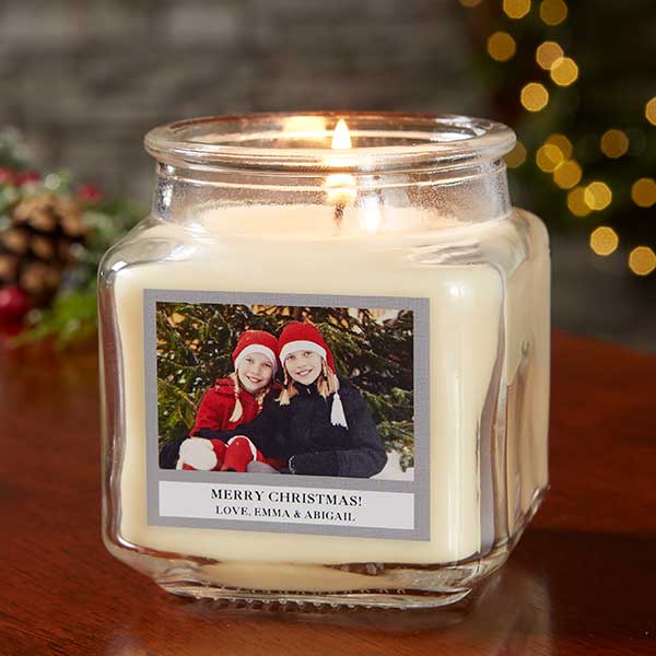 Holiday Photo Personalized Scented Glass Candle Jars - 21928