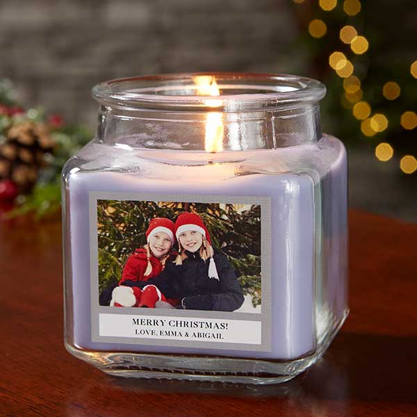 Holiday Photo Personalized Scented Glass Candle Jars - 21928