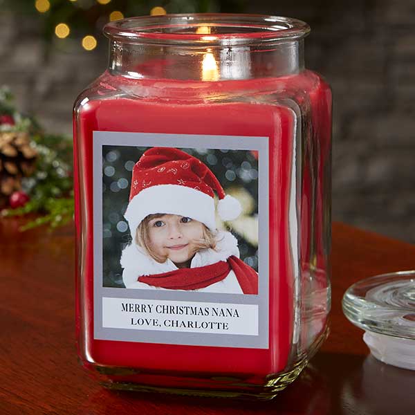 Holiday Photo Personalized Scented Glass Candle Jars - 21928