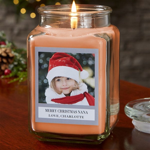 Holiday Photo Personalized Scented Glass Candle Jars - 21928