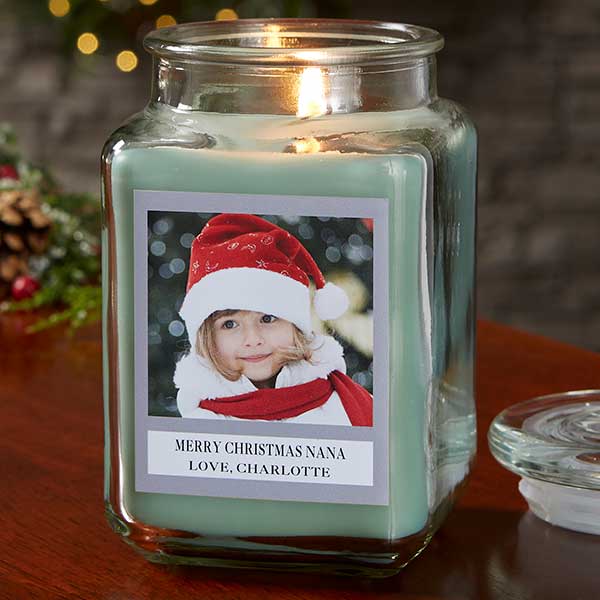 Holiday Photo Personalized Scented Glass Candle Jars - 21928