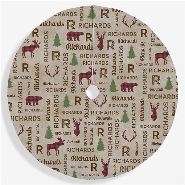 Cozy Cabin Personalized Christmas Tree Skirt - 21939