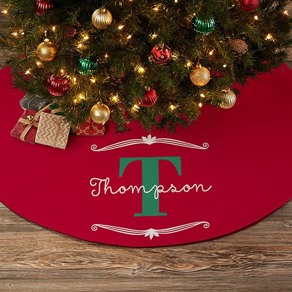 Name & Monogram Personalized Christmas Tree Skirt - 21943