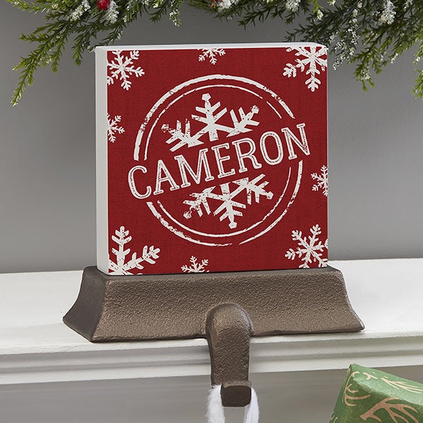 Stamped Snowflake Personalized Stocking Holders