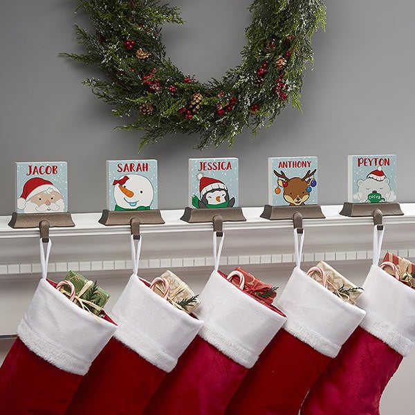 Whimsical Winter Characters Personalized Stocking Holders - 21949