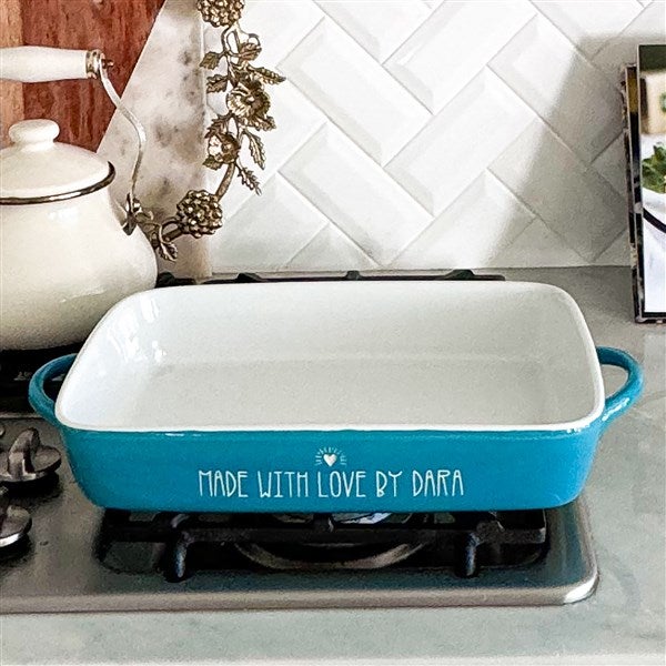 Made With Love Personalized Red Casserole Baking Dish