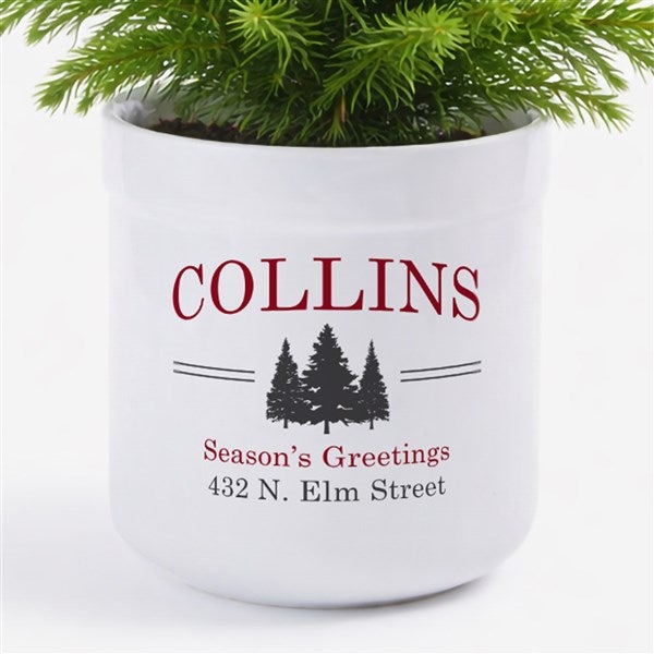 Vintage Holiday Personalized Outdoor Flower Pot - 21967