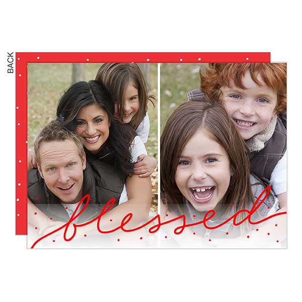 Blessed Photo Overlay Holiday Cards - 21975