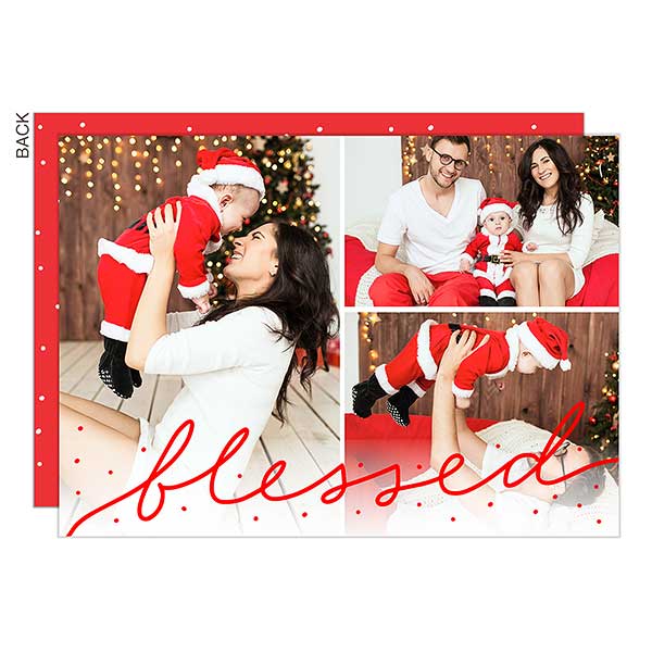 Blessed Photo Overlay Holiday Cards - 21975