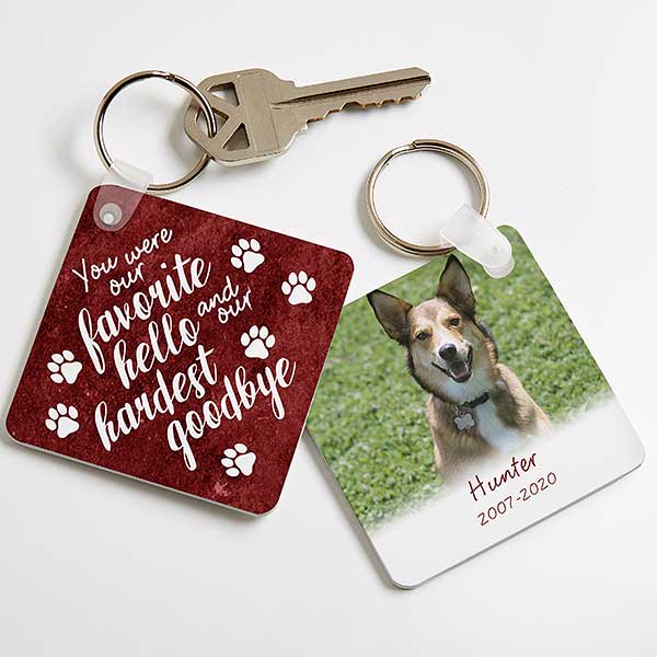 Personalized Pet Memorial Keychain - Pawprints On My Heart