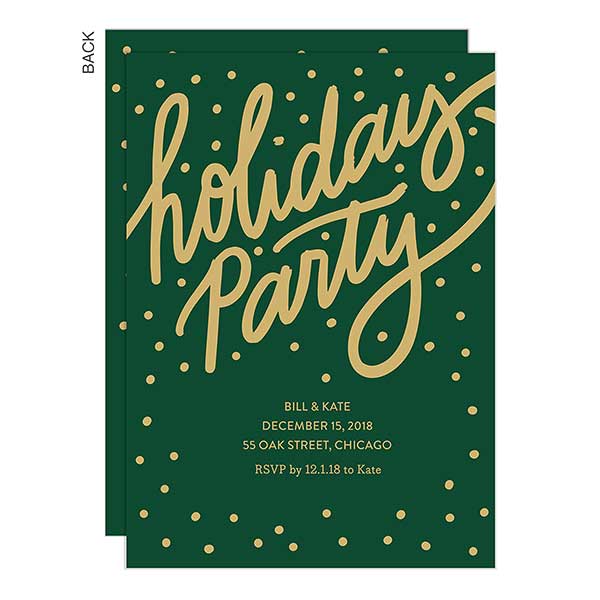 Gilded Green Holiday Party Invitation Stationery Gilded Green Holiday Party Invitations 22017