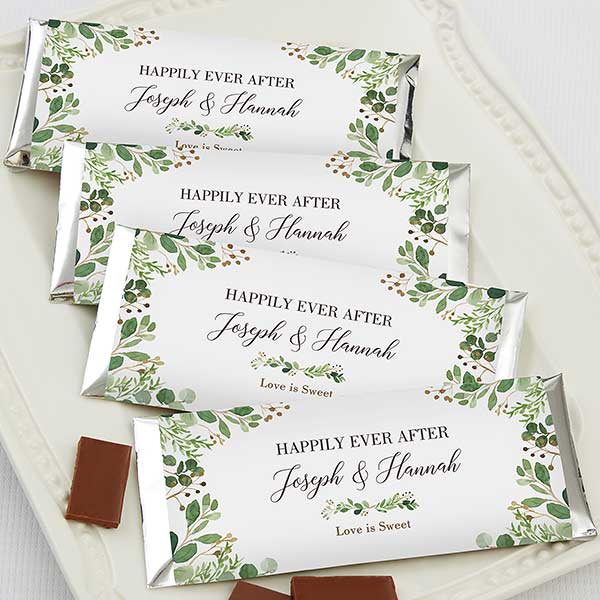 Laurels of Love Personalized Candy Bar Wrappers for Wedding - 22025