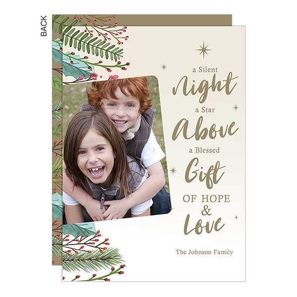 Silent Night Photo Holiday Cards - 22153