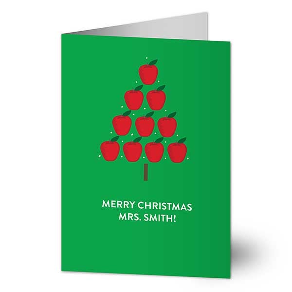 Teacher Apple Tree Premium Greeting Card Christmas Cards