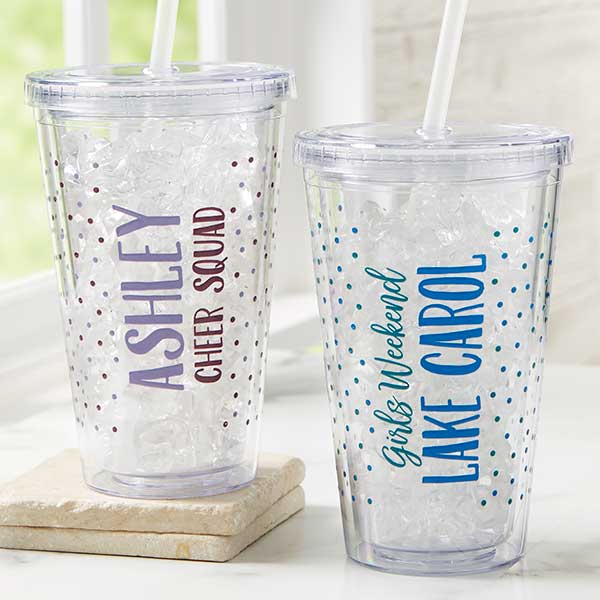 Personalized Acrylic Insulated Tumblers With Lid & Straw