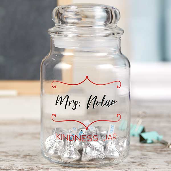 Personalized Glass Candy Jar For Teacher