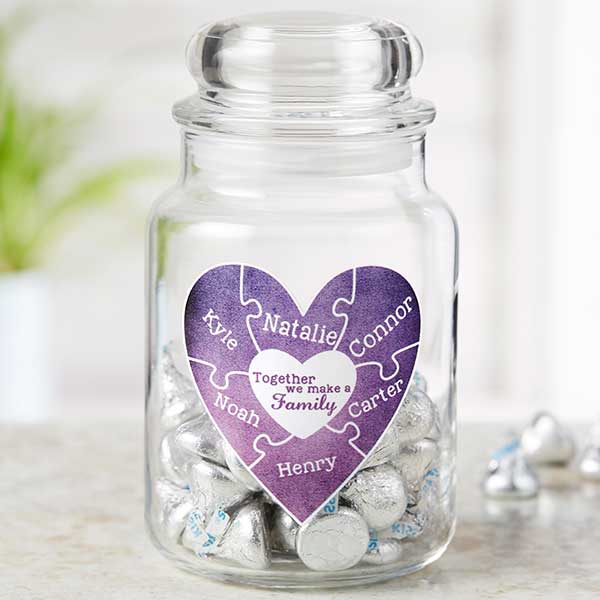 Together We Make A Family Personalized Glass Candy Jar - 22234