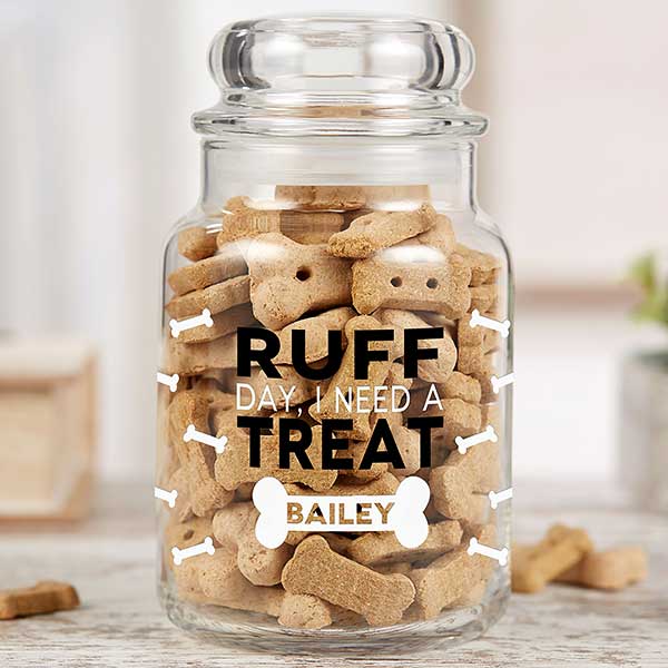 Personalized Pet Treat Jar - Funny Pet Puns - 22236