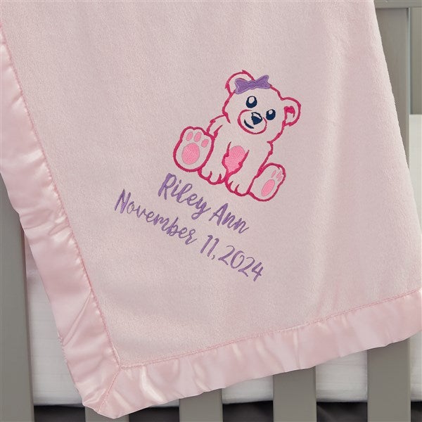 Embroidered Teddy Bear Baby Blankets - 22316