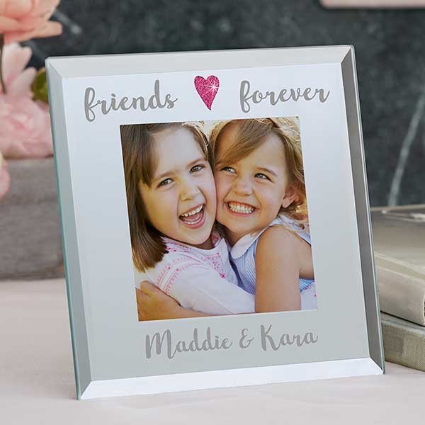 Friends Forever Personalized Heart Glass Picture Frame - 22320