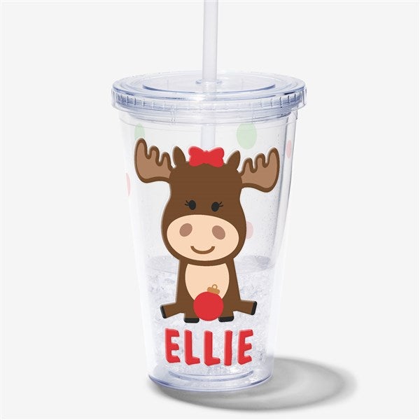Christmas Moose Personalized Insulated Acrylic Tumbler - 22323