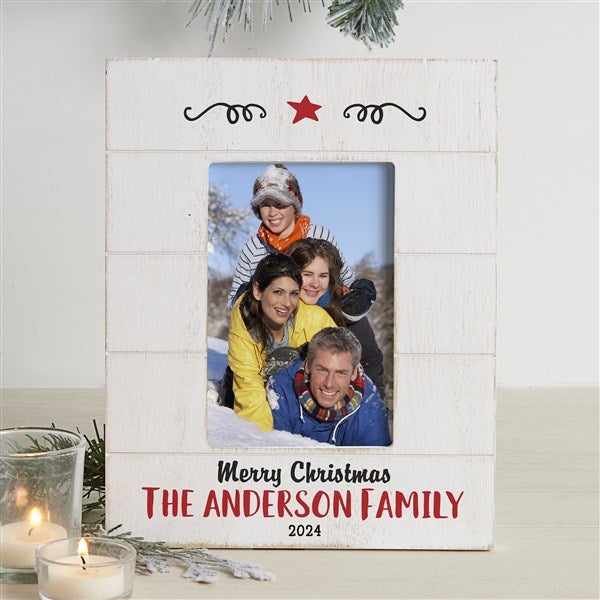 Farmhouse Christmas Personalized Shiplap Frame - 22339