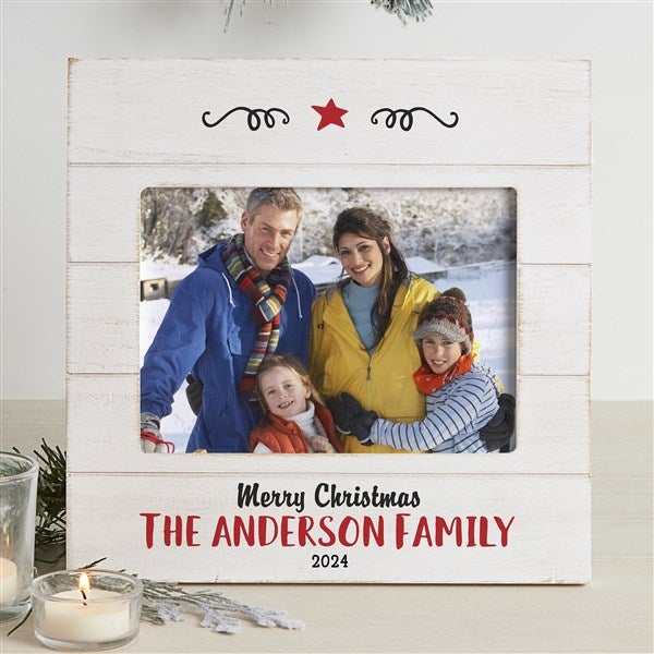 Farmhouse Christmas Personalized Shiplap Frame - 22339