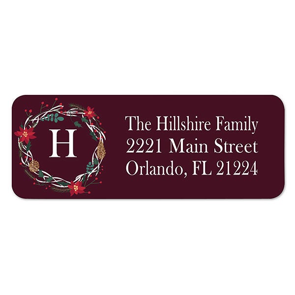 Noel Wreath Return Address Labels  - 22344