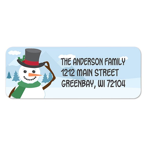 30 Custom Christmas Snowman Gift Personalized Address Labels 