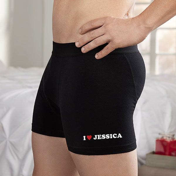 Personalized Boxer Briefs For Him -  I Heart You - 22379