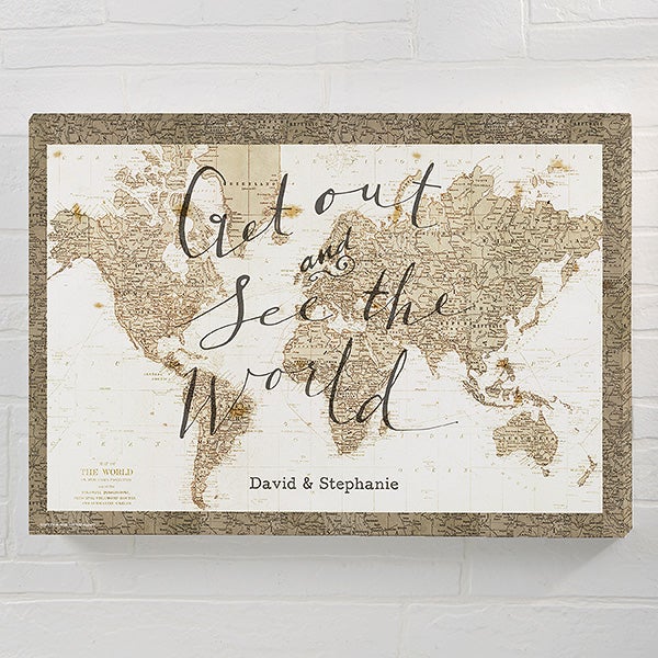 See The World Personalized World Map Canvas Prints
