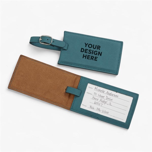 Personalized Logo Teal Bag Tag - 22464