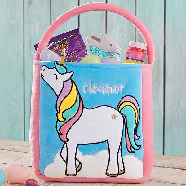 plush unicorn easter basket