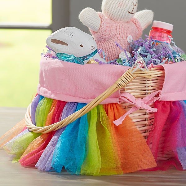 Rainbow Tutu Personalized Willow Easter Baskets