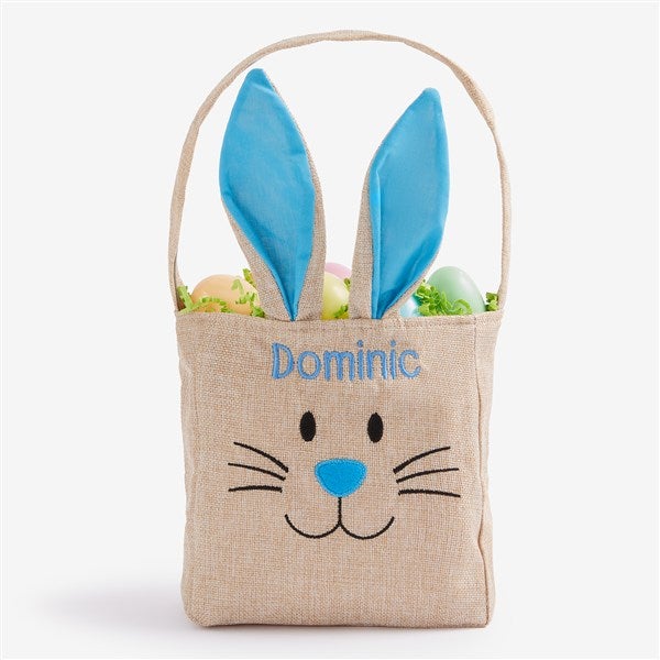 Bunny Face Personalized Burlap Easter Treat Bags - 22576